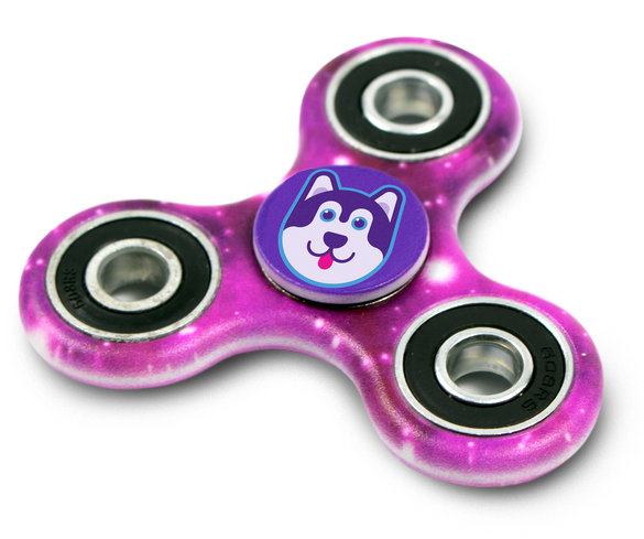 Purple Dog Fidget Spinner PNG Image