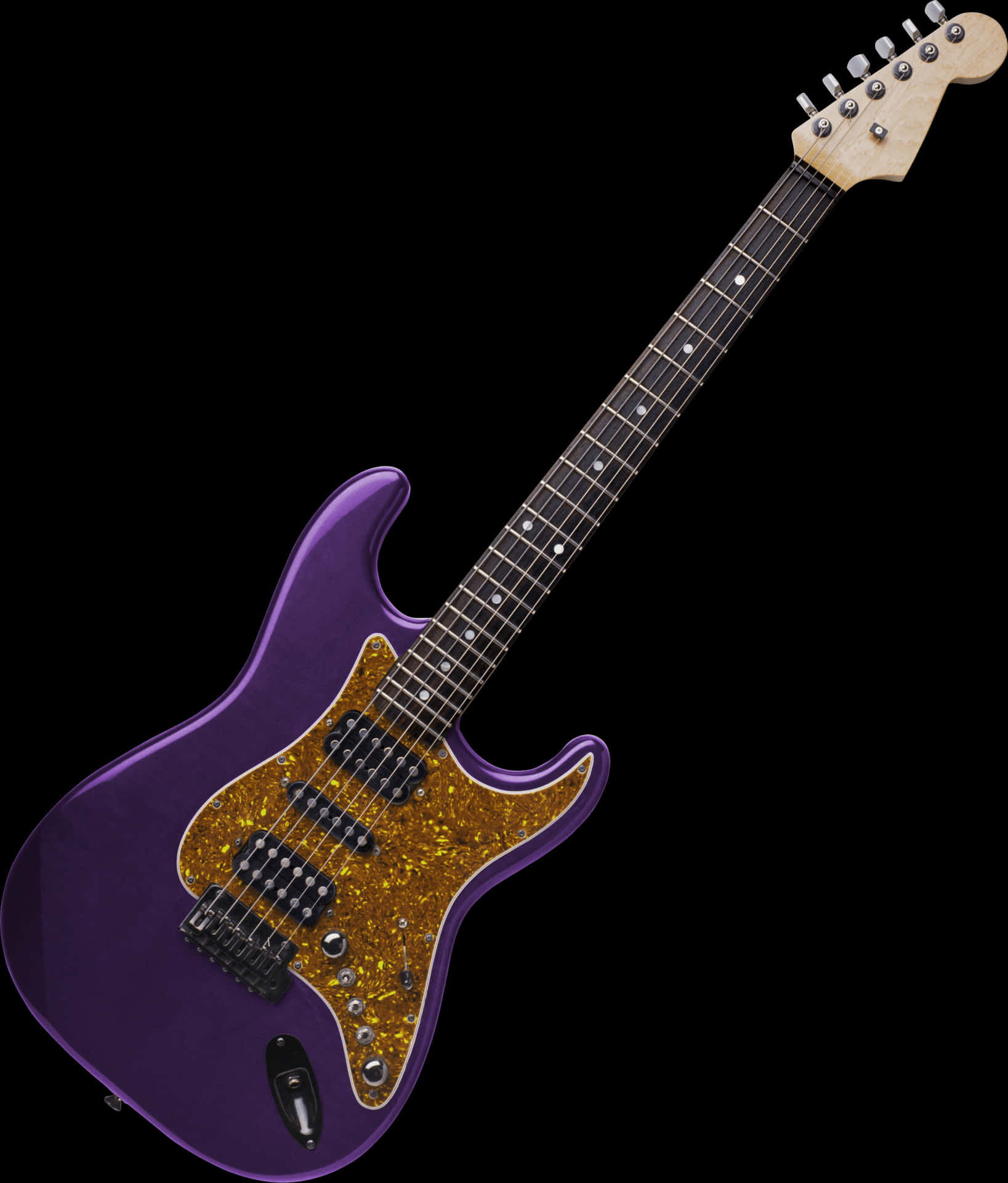 Purple Electric Guitar Isolated PNG Image