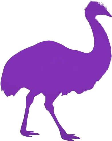 Purple Emu Silhouette PNG Image