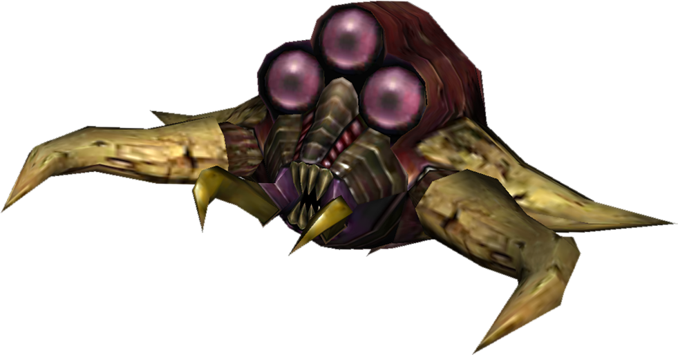 Purple Eyed_ Golden_ Crab_ Creature PNG Image