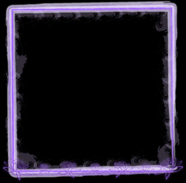 Purple Floral Border Frame PNG Image