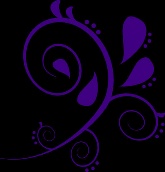 Purple Floral Swirl Design PNG Image