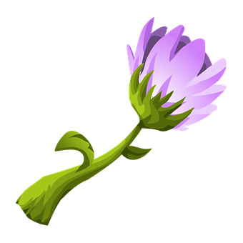 Purple Flower Illustration PNG Image