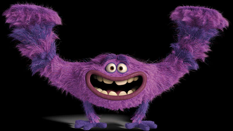 Purple Furry Monster Cartoon PNG Image