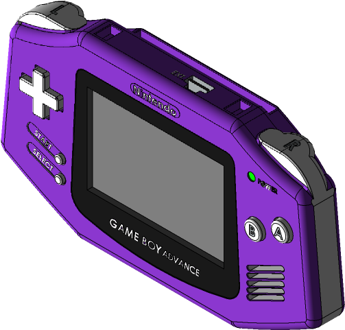 Purple Game Boy Advance3 D Model PNG Image