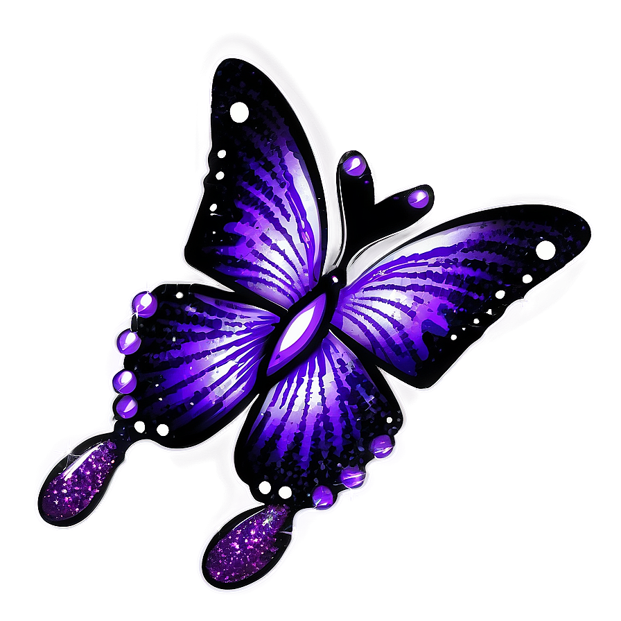 Purple Glitter Butterfly Png 06252024 PNG Image