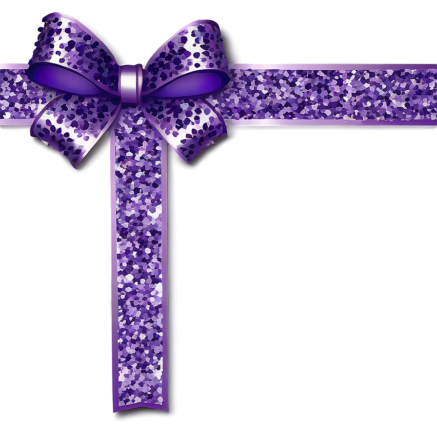 Purple Glitter Gift Bow Png 06132024 PNG Image