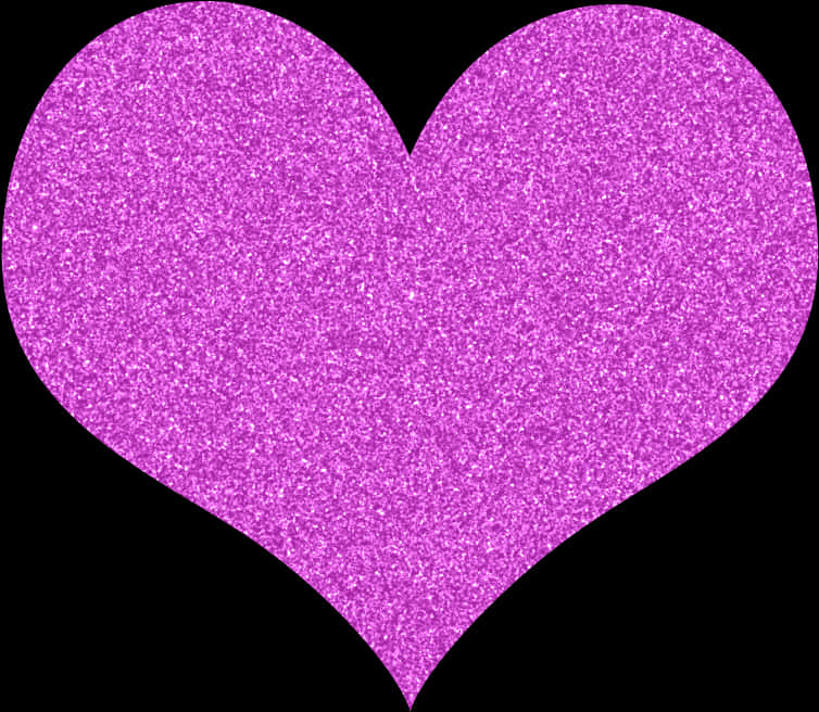 Purple Glitter Heart Shape PNG Image