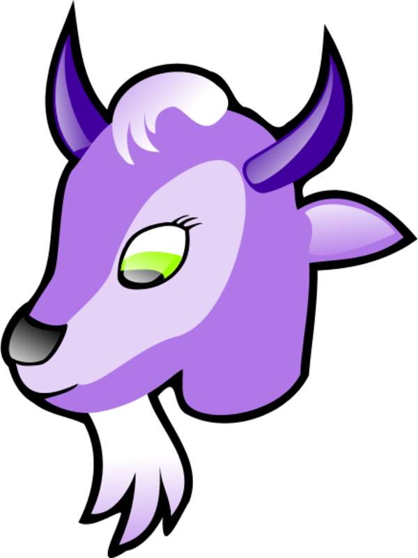 Purple Goat Cartoon Graphic PNG Image