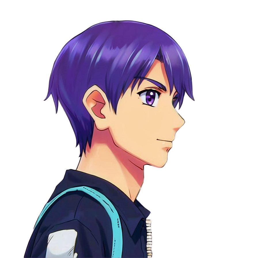 Purple Hair Anime Boy Png 30 PNG Image