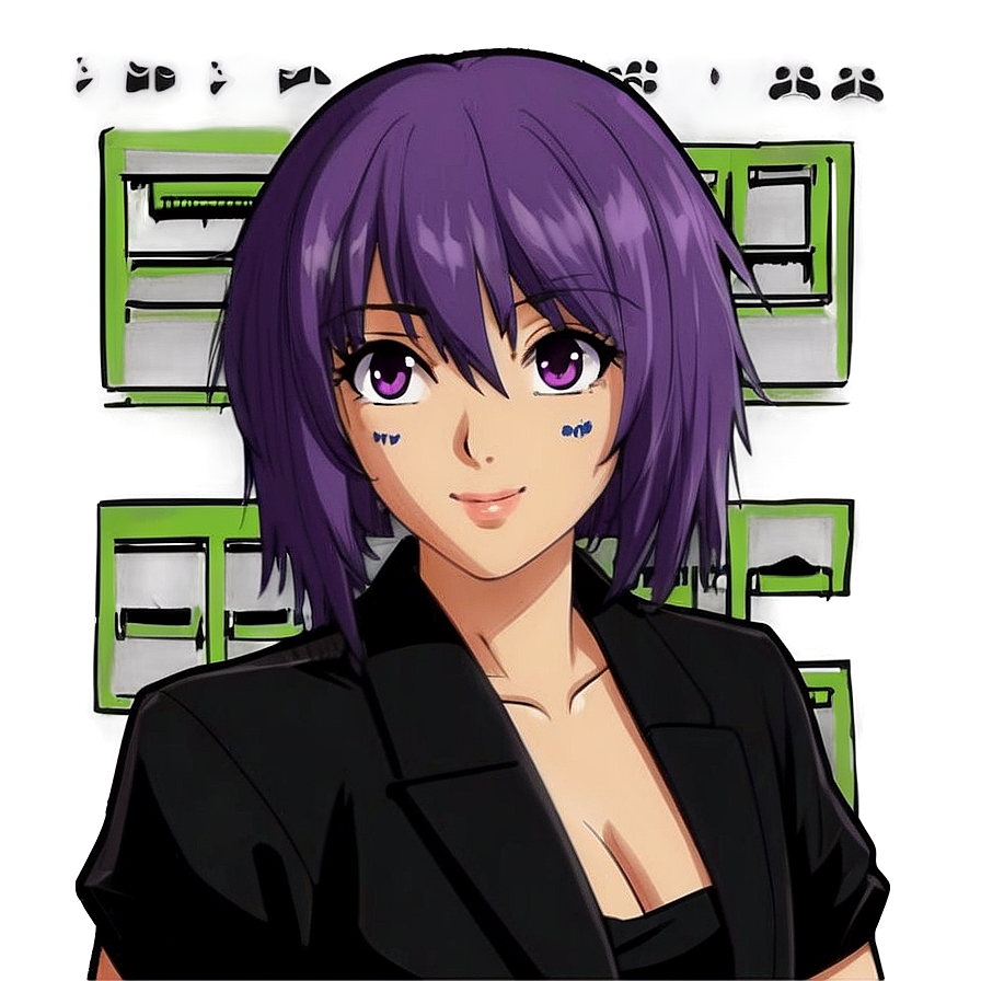 Purple Hair Anime Girl Png Wli PNG Image