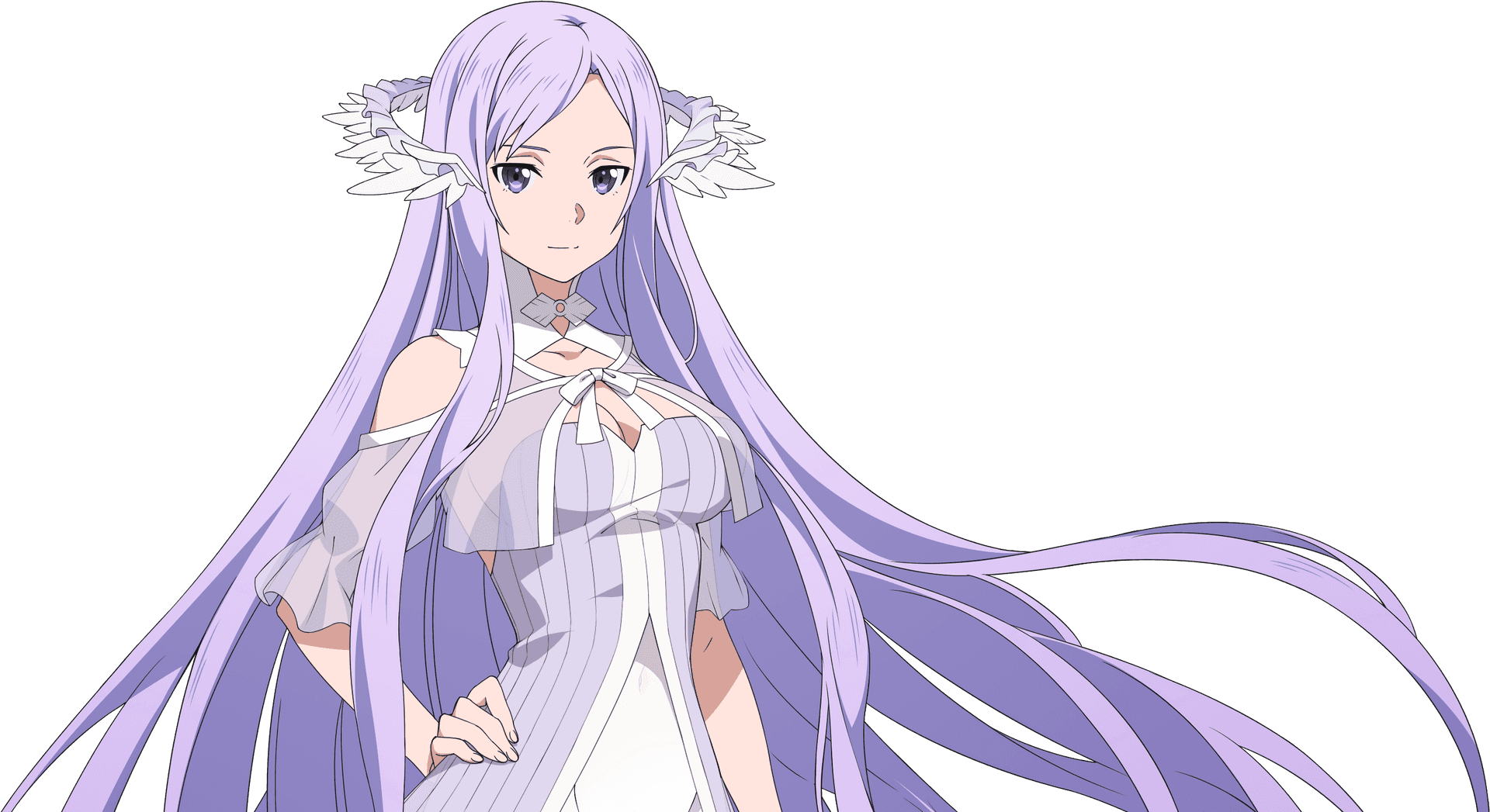 Purple Haired Anime Character PNG Image