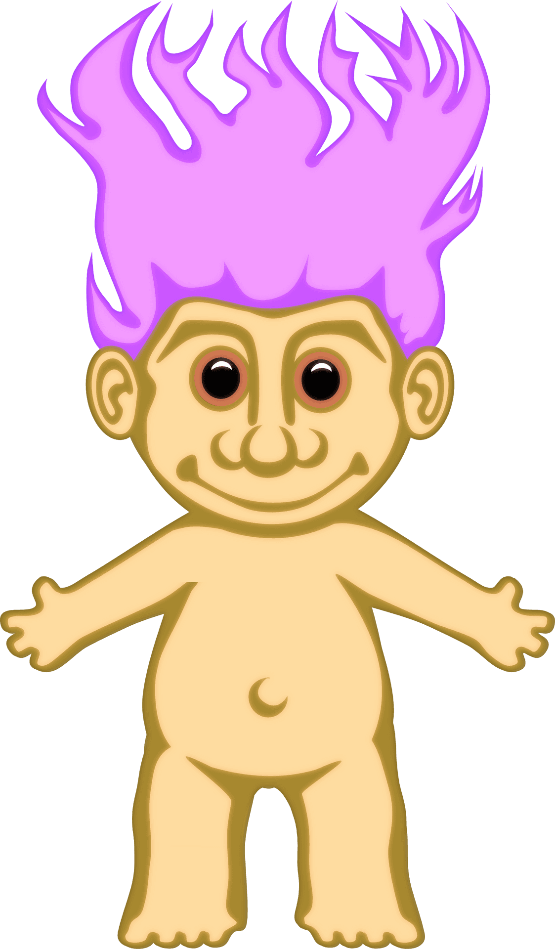 Purple Haired Troll Cartoon Graphic PNG Image