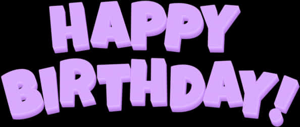 Purple Happy Birthday Text PNG Image