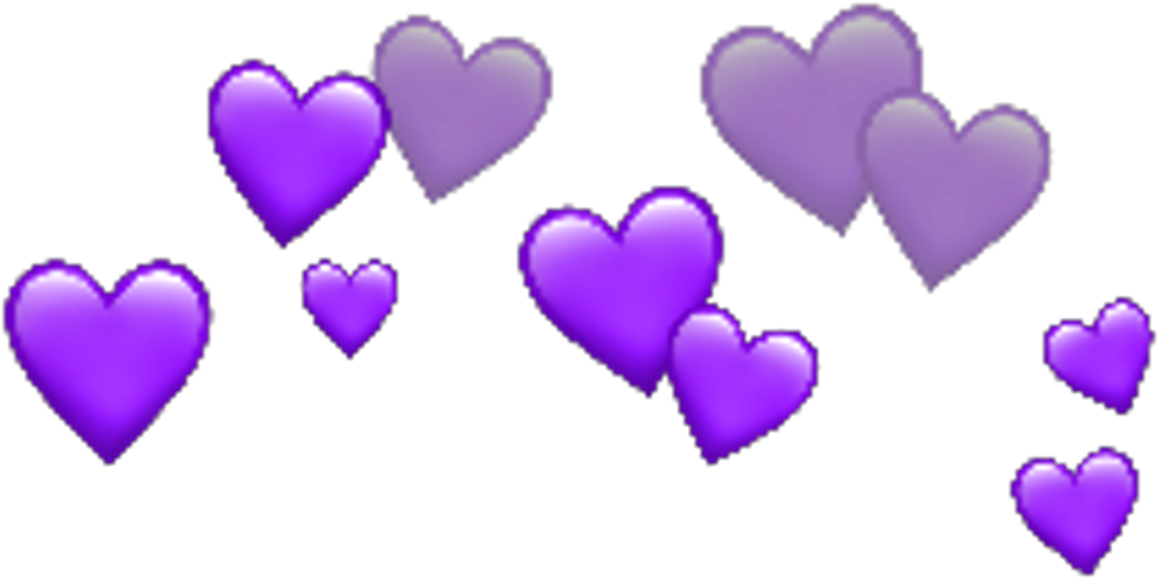 Purple Heart Emojis Pattern PNG Image