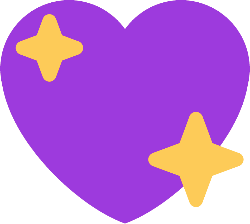 Purple Heart With Sparkles Emoji PNG Image