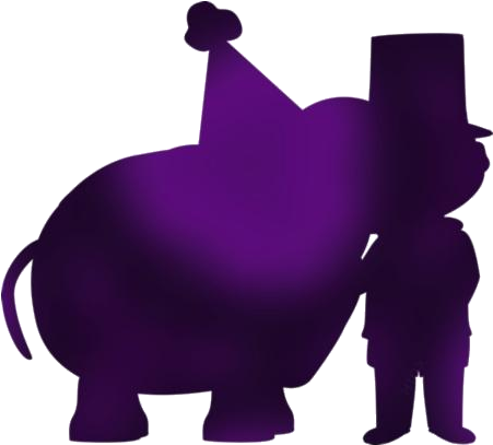 Purple Hippoand Man Silhouette PNG Image