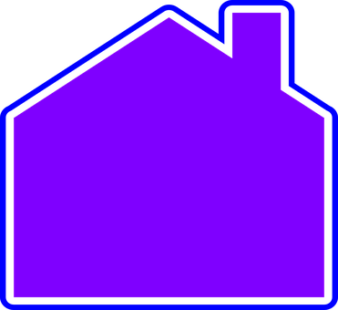 Purple House Outline Graphic PNG Image