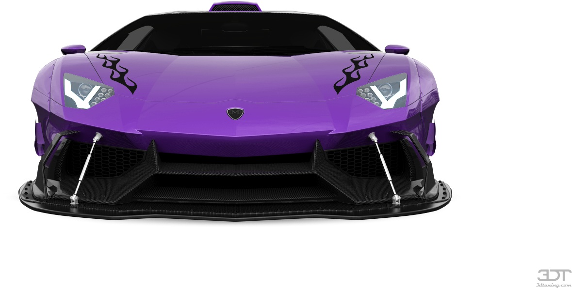 Purple Lamborghini Front View PNG Image