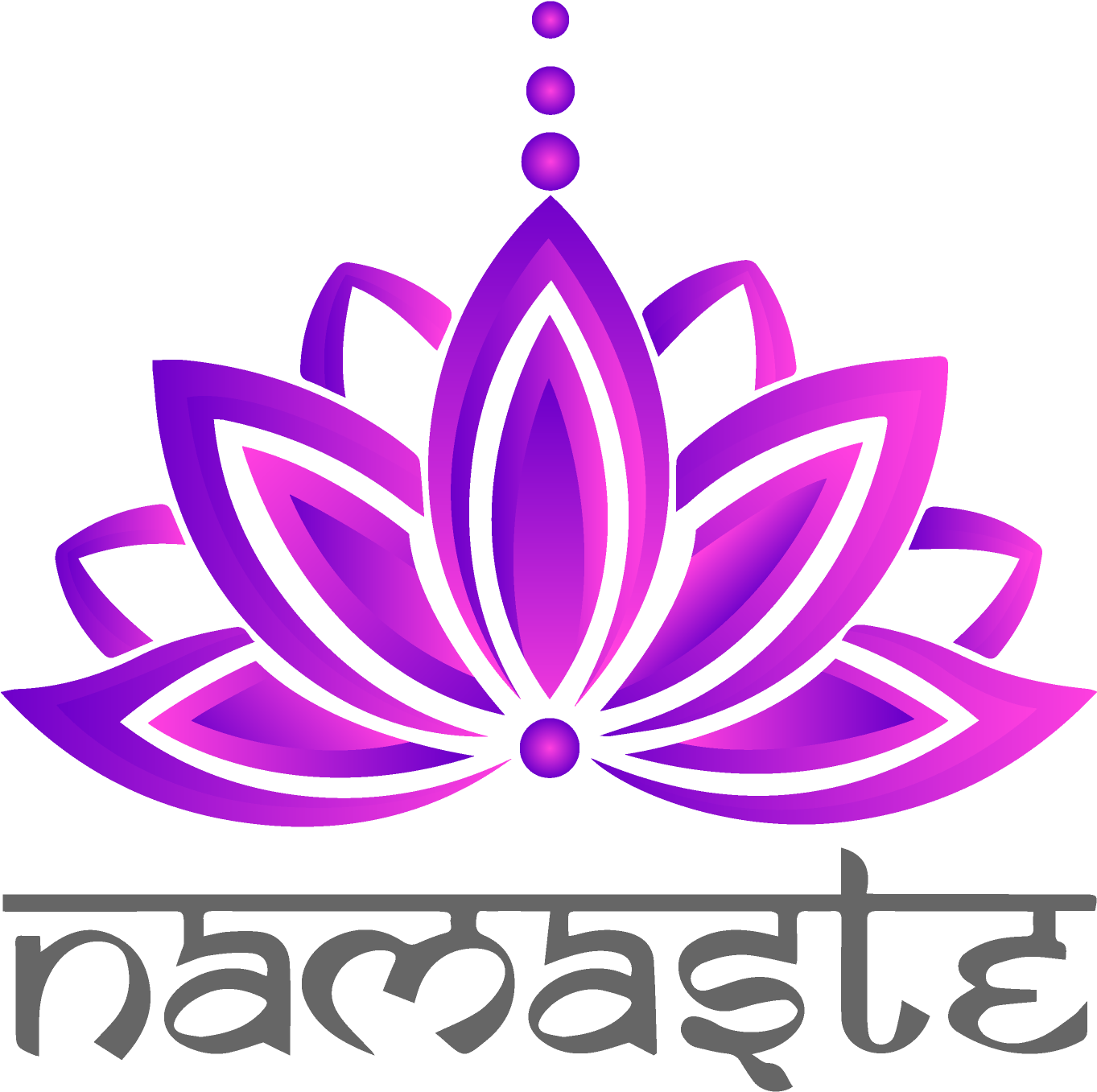 Purple Lotus Namaste Graphic PNG Image