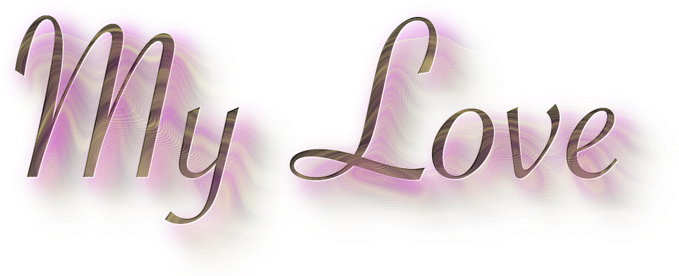 Purple My Love Text Graphic PNG Image