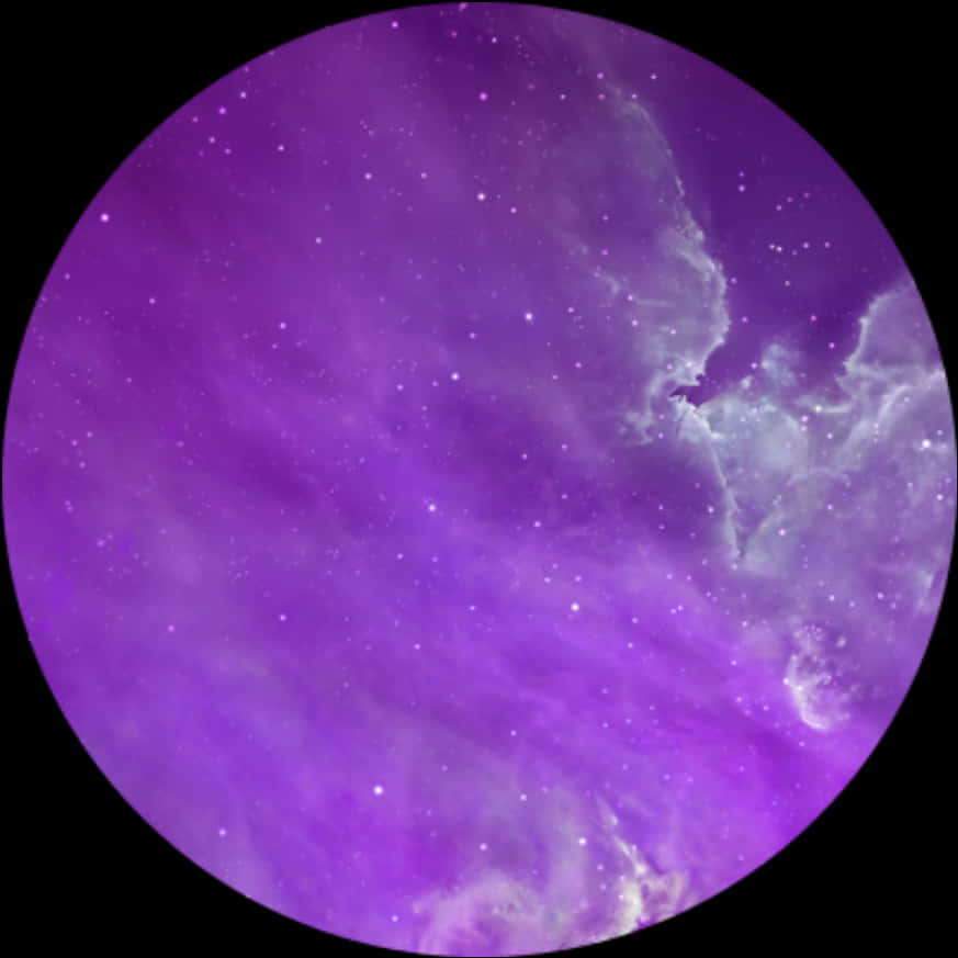 Purple Nebula Circle PNG Image