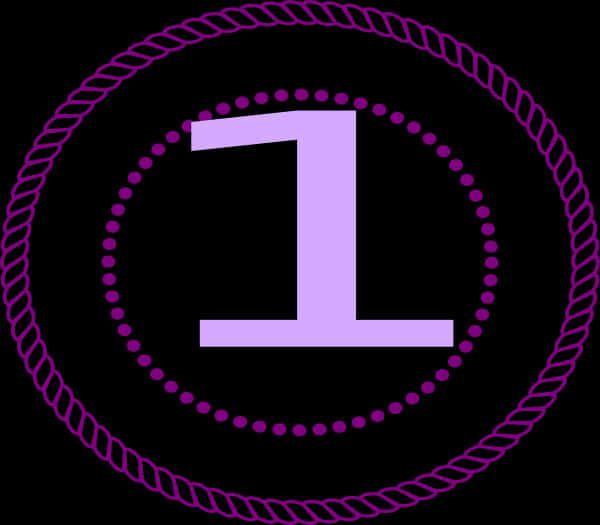 Purple Number One Vector PNG Image