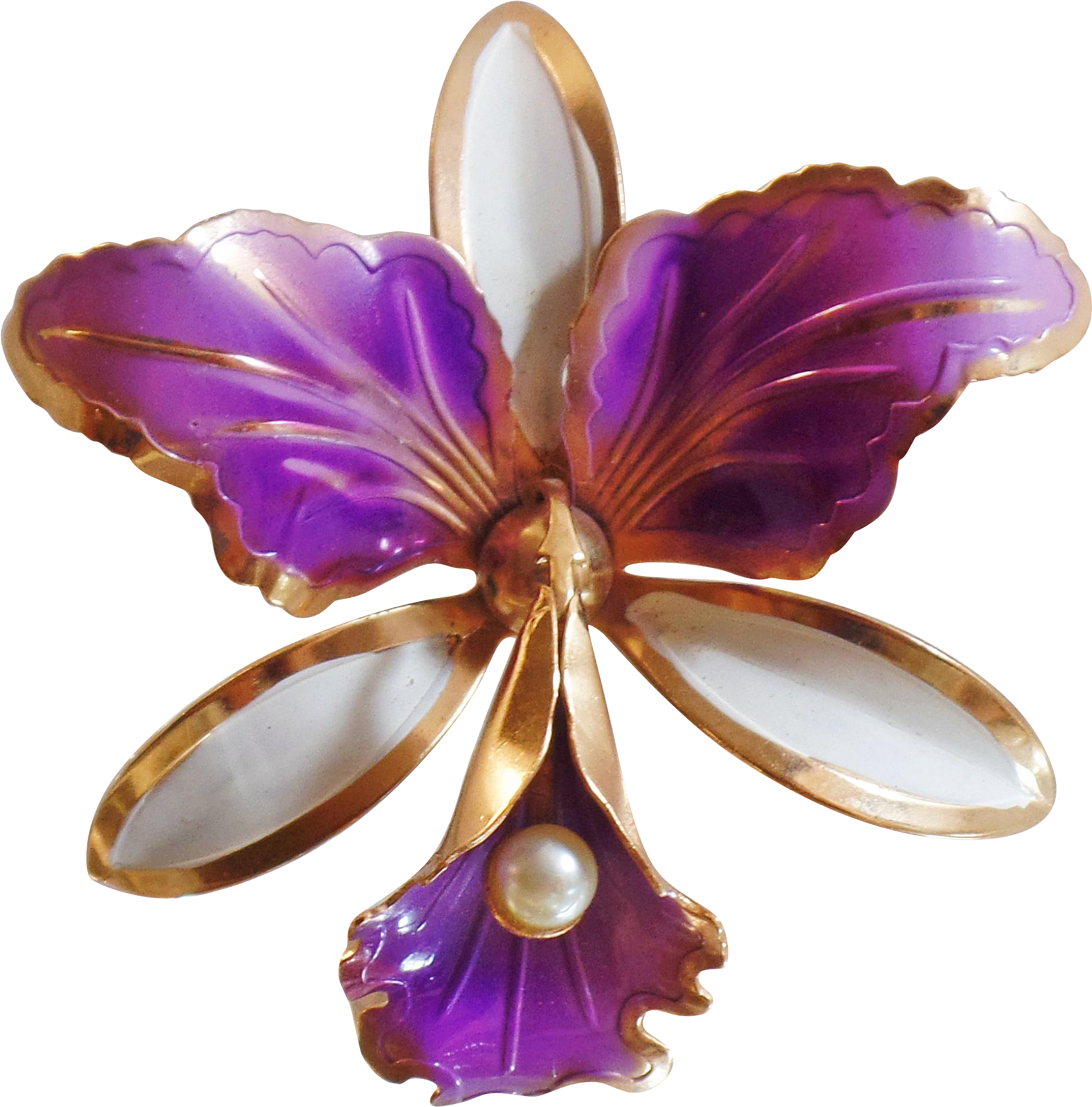 Purple Orchid Brooch Jewelry PNG Image