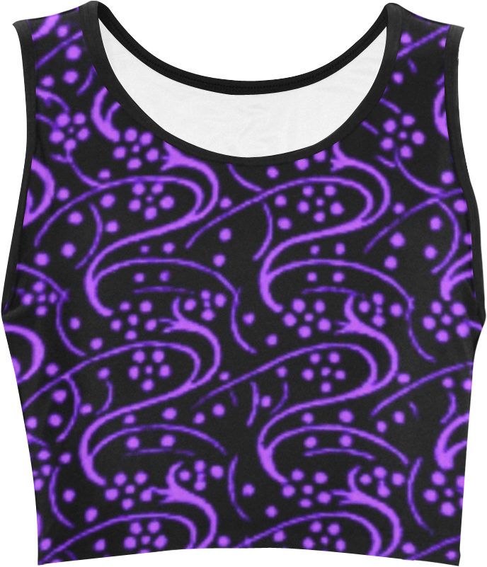 Purple Paisley Pattern Crop Top PNG Image