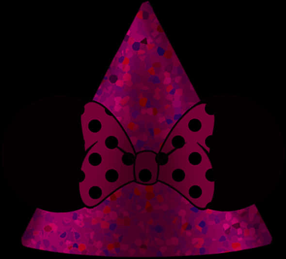 Purple Party Hatwith Bow PNG Image