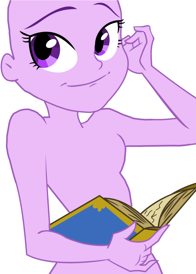 Purple Pony Reading Book Vector PNG Image