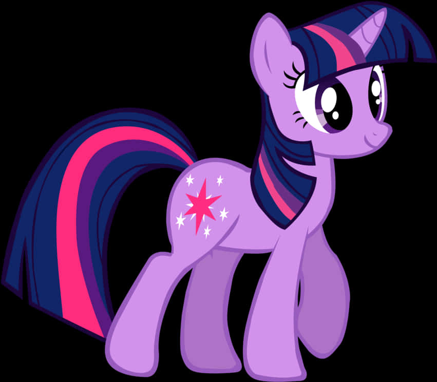 Purple Ponywith Star Cutie Mark PNG Image