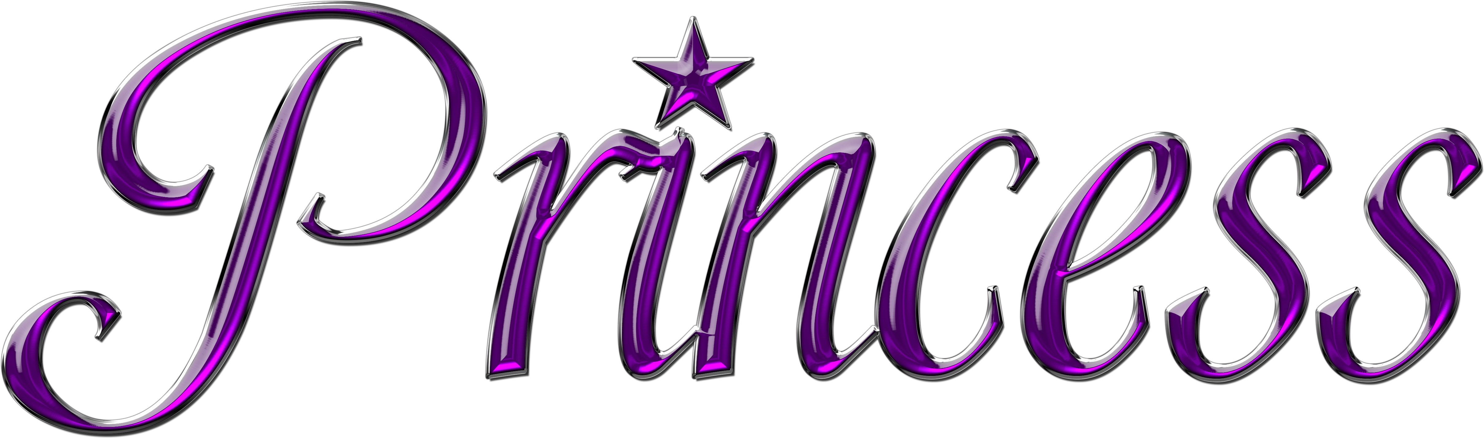 Purple Princess Text Graphic PNG Image