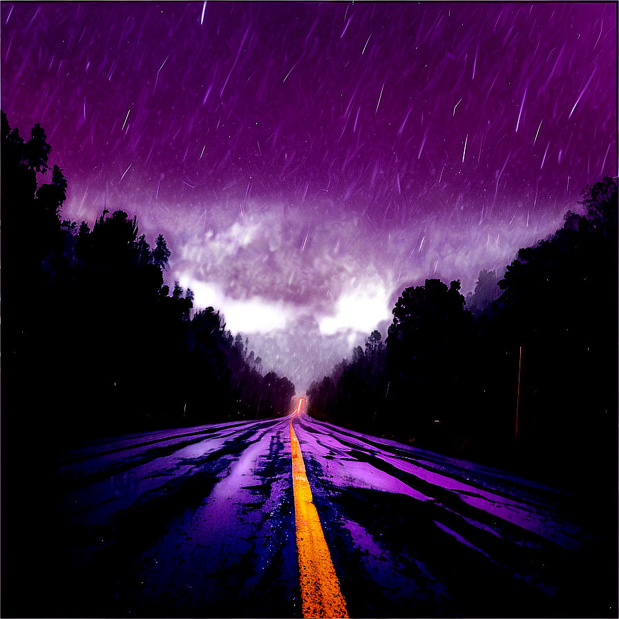 Purple Rain On Dark Road Png Mhe PNG Image