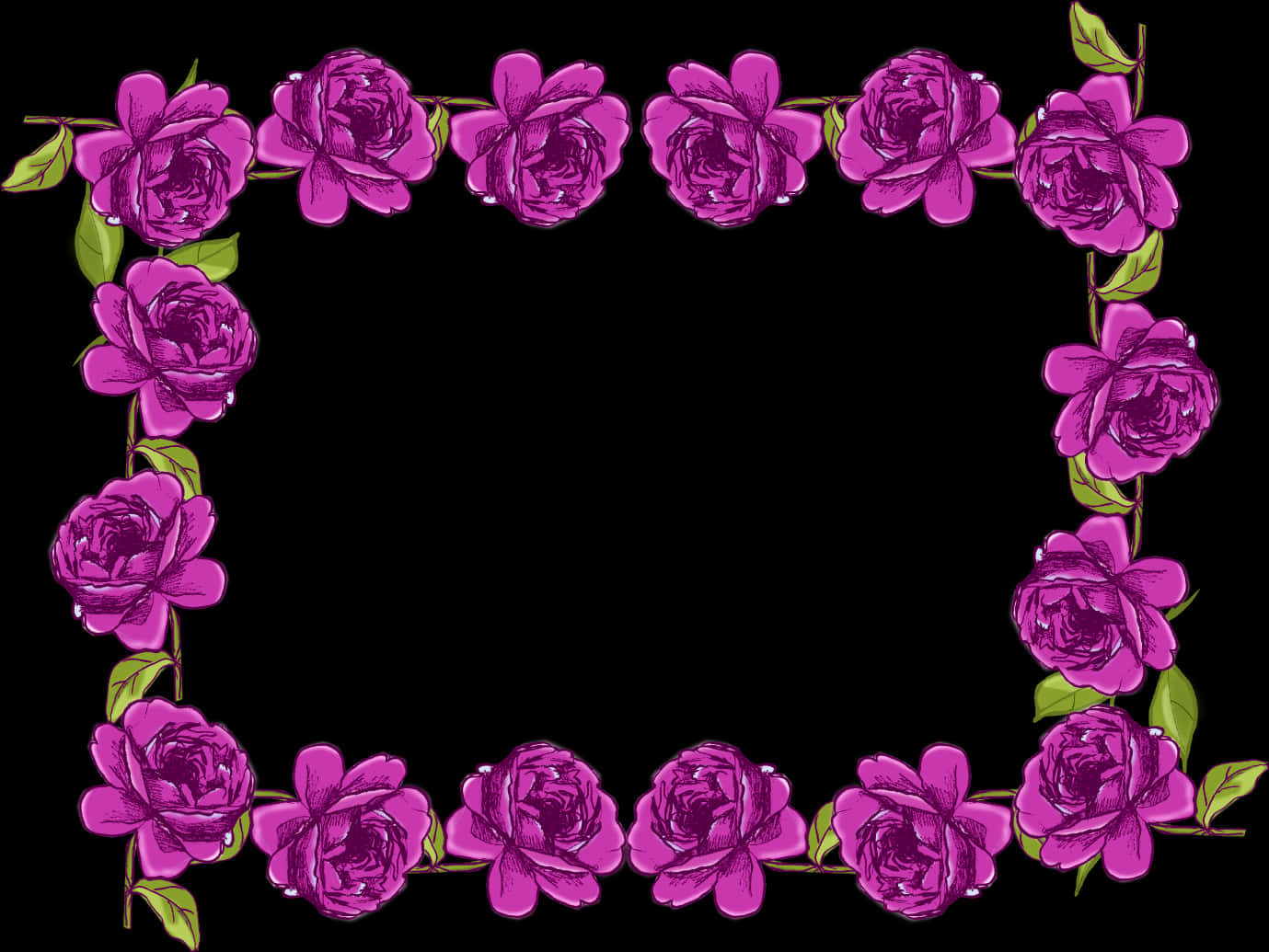 Purple Rose Frame Design PNG Image