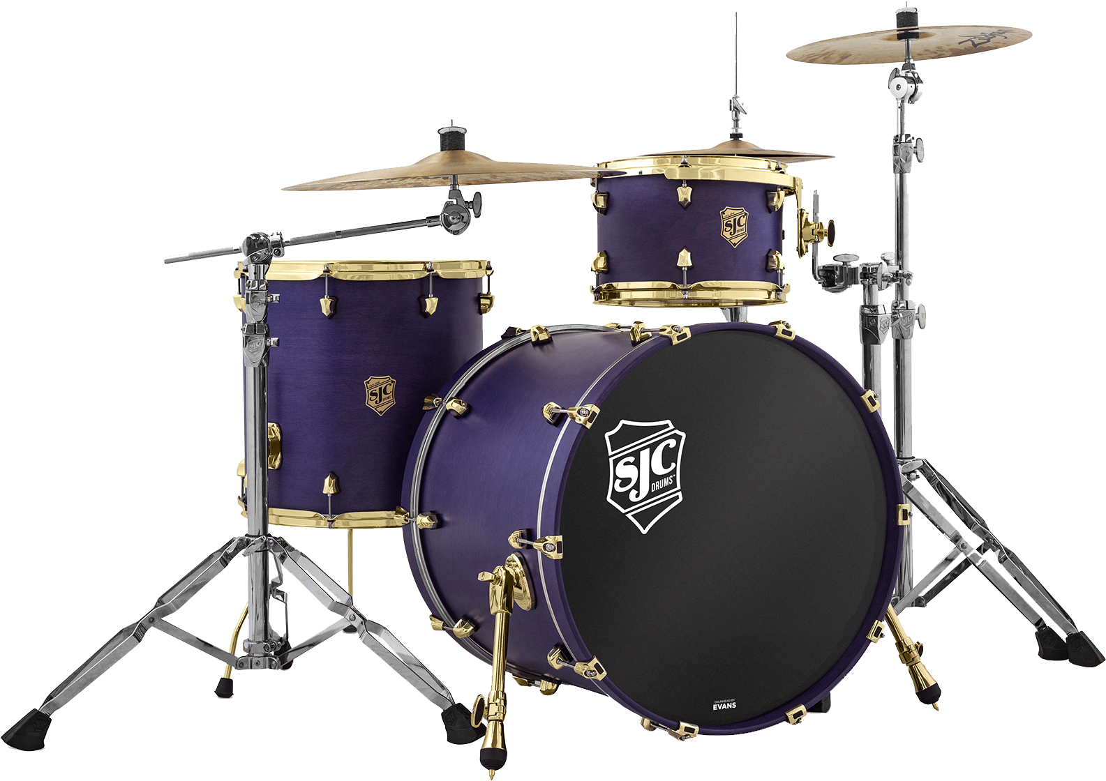 Purple S J C Drum Set PNG Image