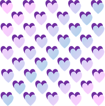 Purple Shade Hearts Pattern PNG Image