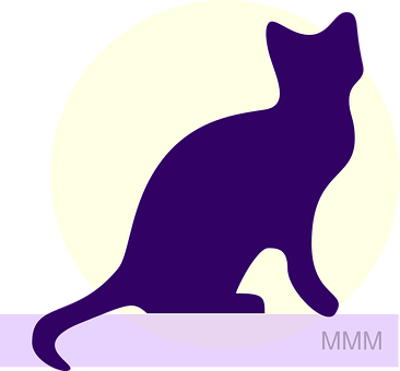 Purple Silhouette Cat Graphic PNG Image