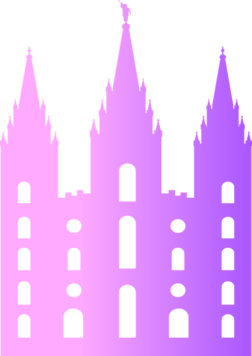 Purple Silhouette Cathedral PNG Image