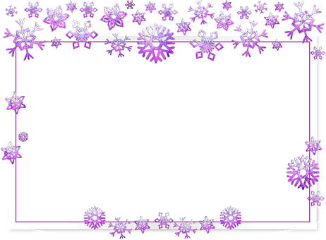 Purple Snowflake Frame PNG Image