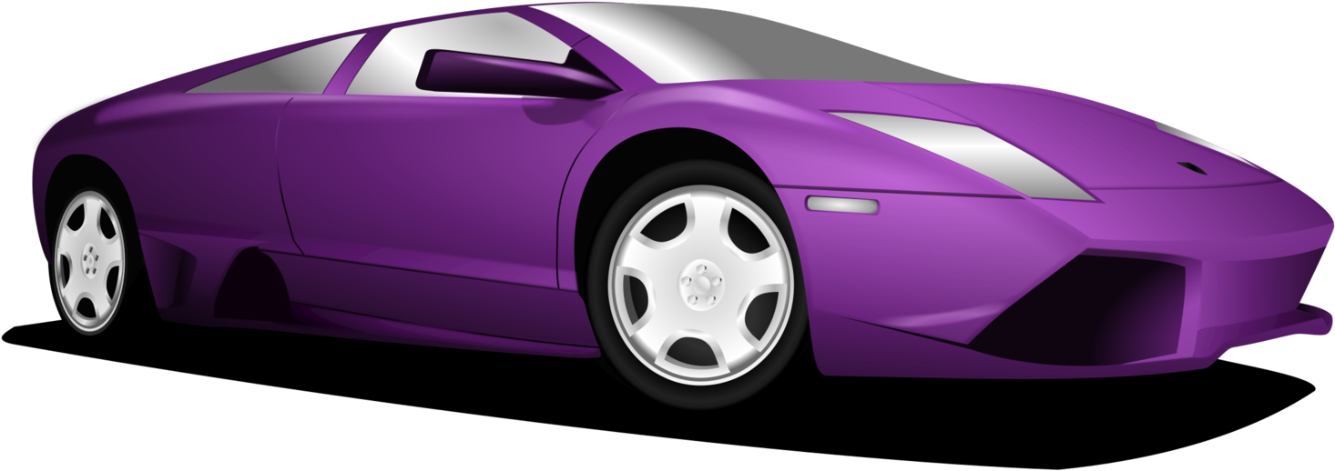 Purple Sports Car Illustration PNG Image