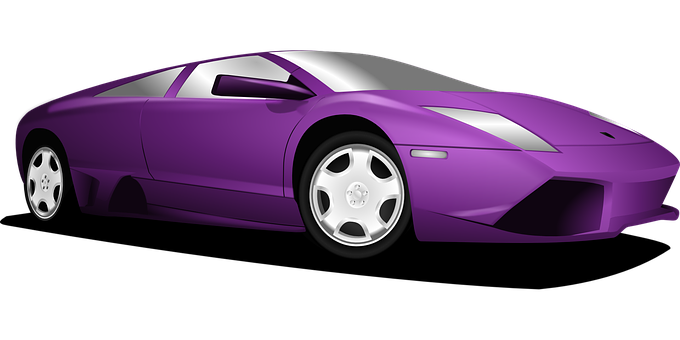 Purple Sports Car Illustration PNG Image