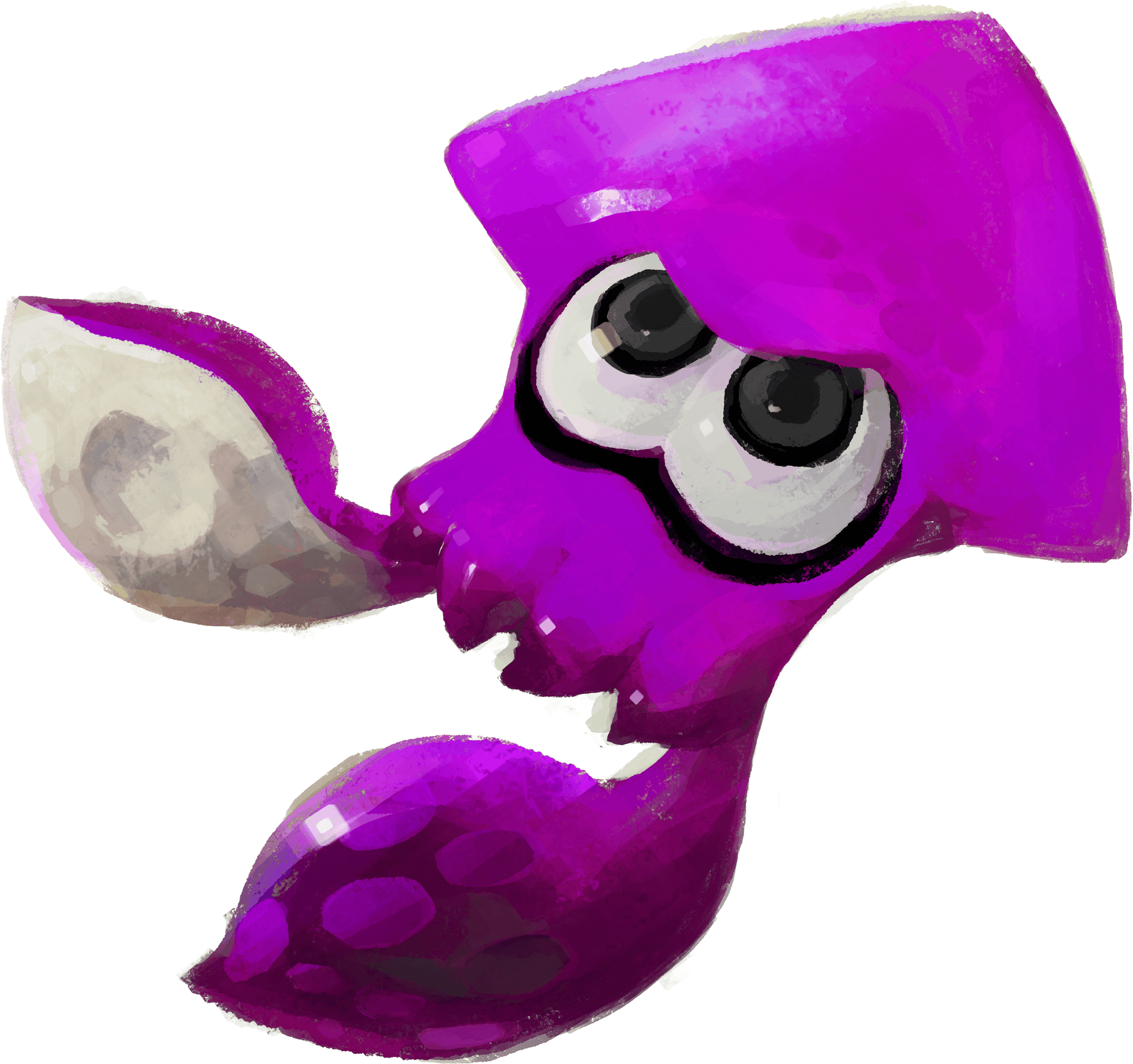 Purple Squid Cartoon Character PNG Image