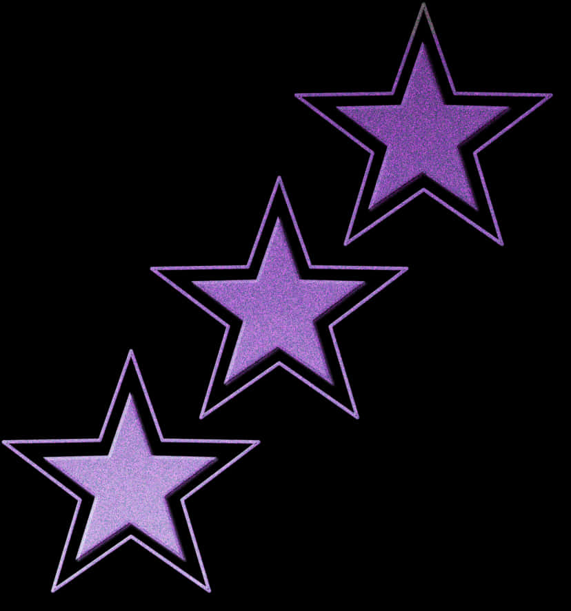 Purple Stars Black Background PNG Image