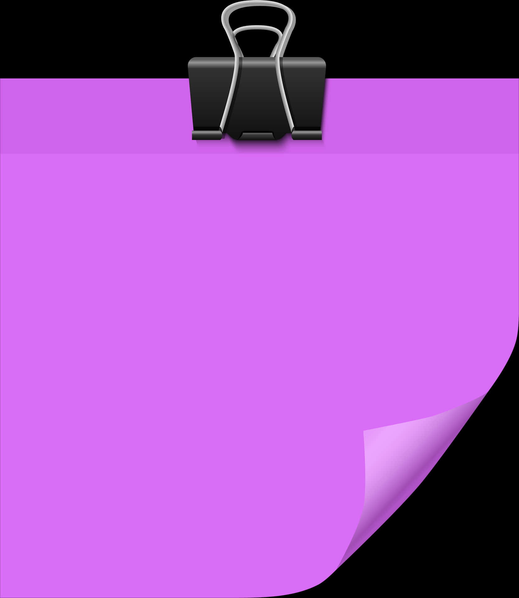 Purple Sticky Notewith Clip PNG Image