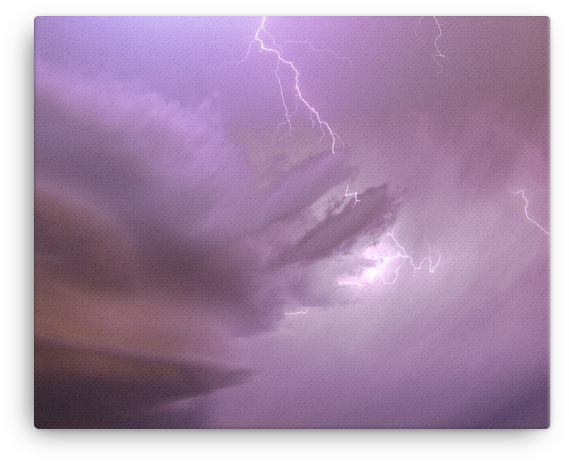 Purple Thunderstorm Lightning Strike PNG Image