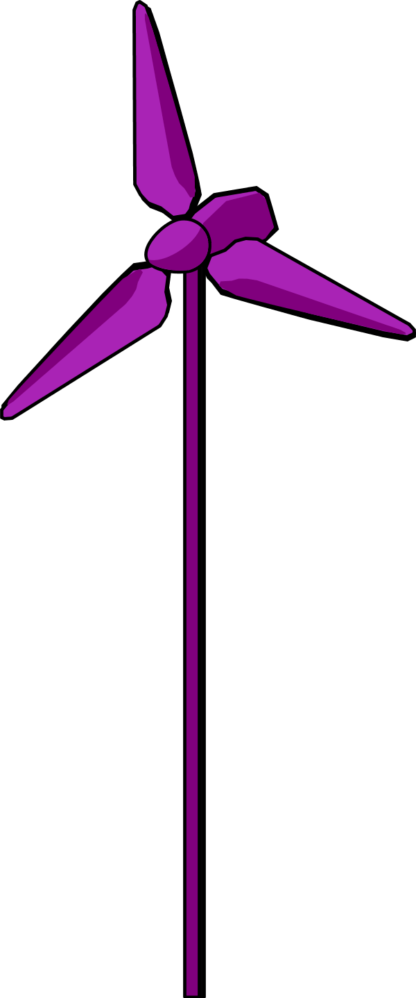 Purple Wind Turbine Vector PNG Image