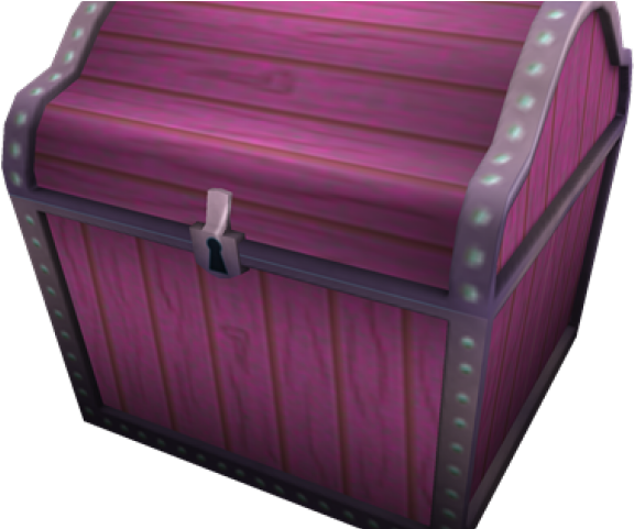 Purple Wooden Treasure Chest PNG Image