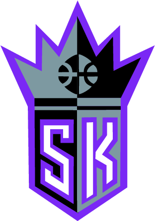 Purpleand Black Basketball Crown Logo PNG Image