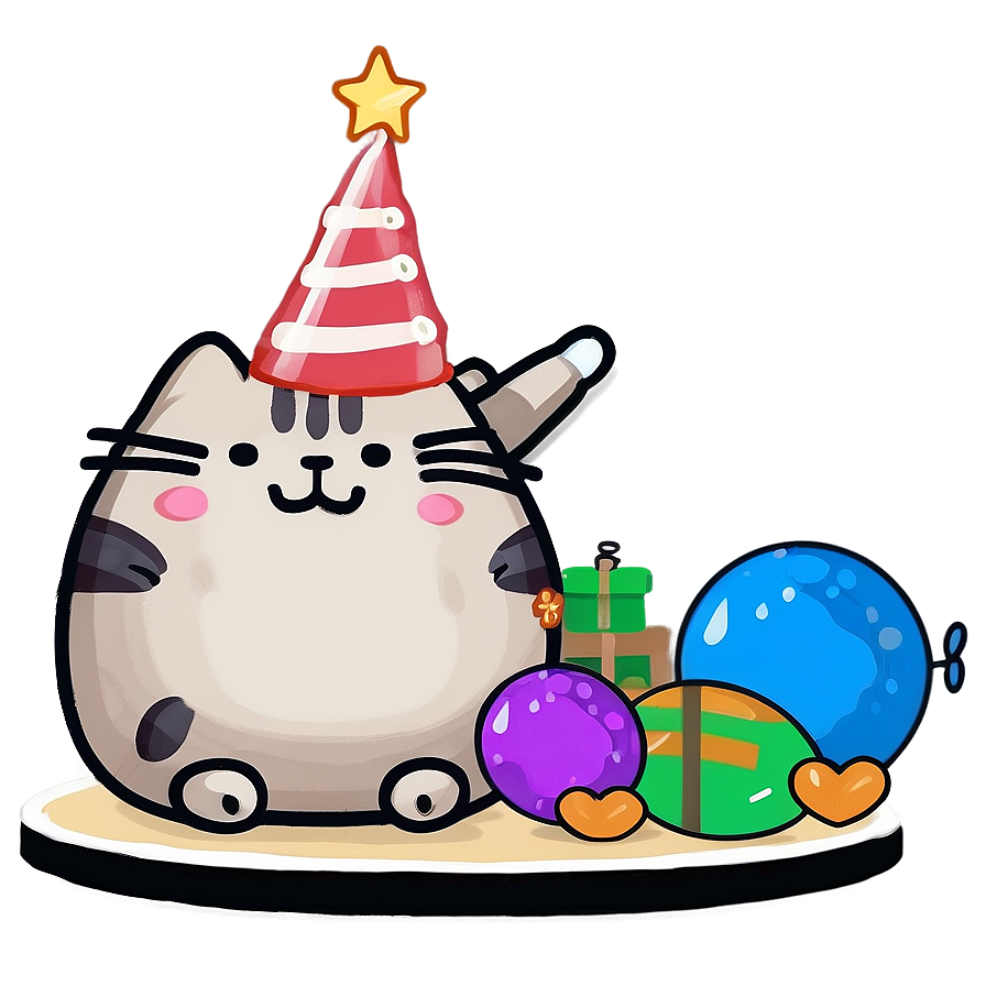 Pusheen Celebrating New Year Png Adt PNG Image